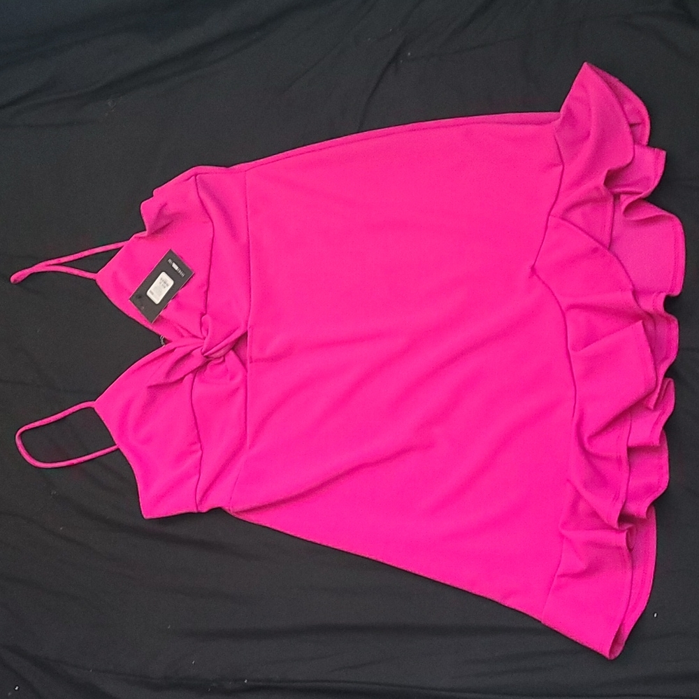 Brand new Pink Fashion Nova Curve Ruffle Mini Dress 3X